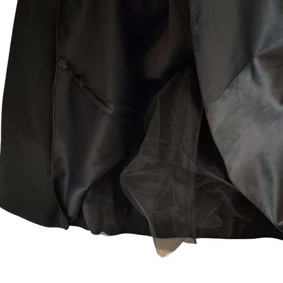 Vtg ABS Evening Allen Schwartz Gown sz 12 Women Black Maxi Dress Formal Prom USA - Picture 12 of 14